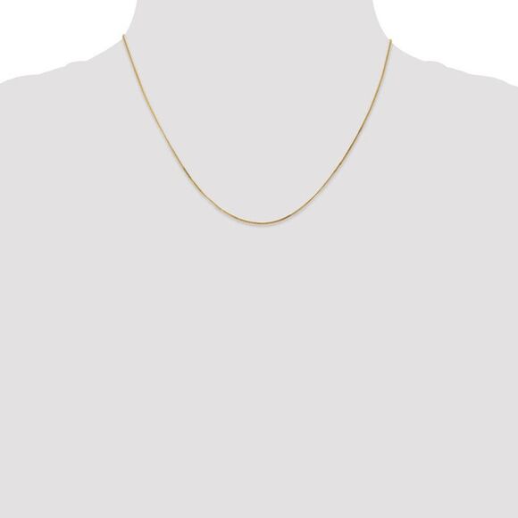 0.9mm, 14k Yellow Gold, Solid Curb Chain Necklace, 18 Inch - Picture 2 of 8